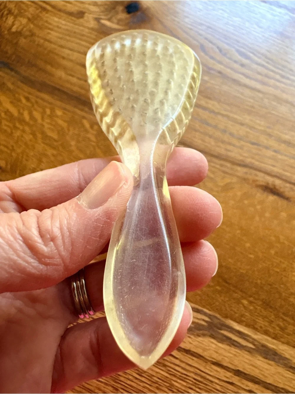 Translucent Lucite Handle baby hair Brush with Soft Blonde Bristles